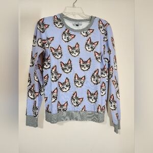 Dollcake Gray and Purple Animal Print Top